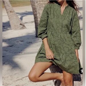 ZARA Embroidered Tiered Mini Dress